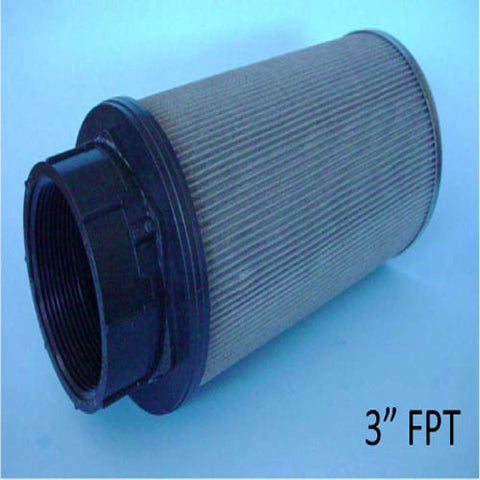 Truck Mount Waste Tank Filter 3in FPT X 100 Mesh X 12.5 inch OVL 20-021 (10.5 inches Screended) Stainless Steel Long size [E131]