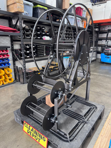 electric vacuum reel and solution and garden hose reels from sapphire scientific