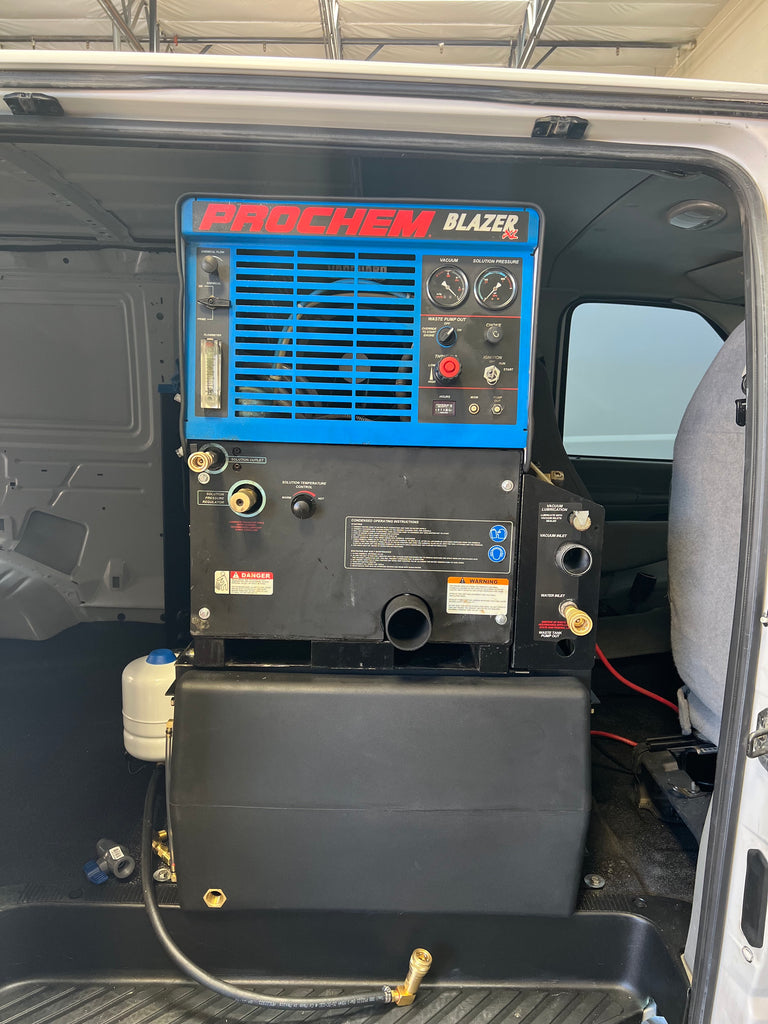 Fully loaded carpet cleaning van Ford Econoline with Prochem Blazer XL