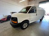 SOLD GMC SAVANA WITH PROCHEM RAGE SS TRUCKMOUNT fresh water tank, reels and more accessories