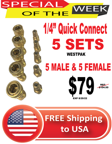 1/4" QDs Carpet cleaning - 5 sets of quick connects